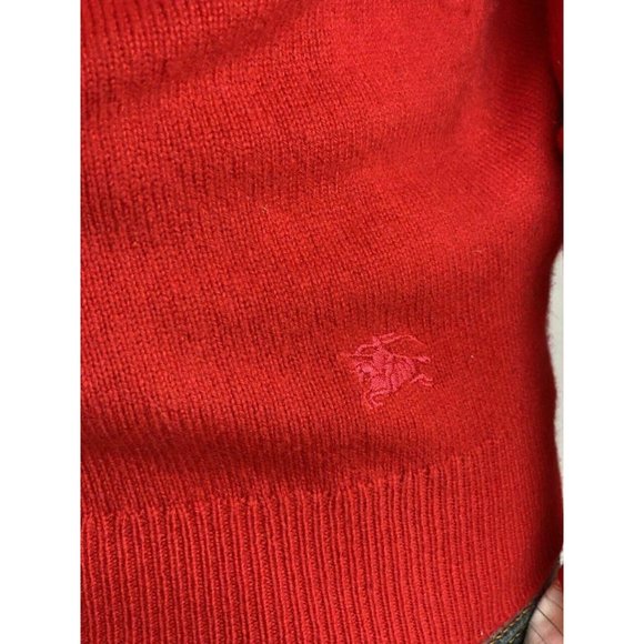 Burberrys Vibrant Red Pure Cashmere Crew Neck Swea - Picture 4 of 6